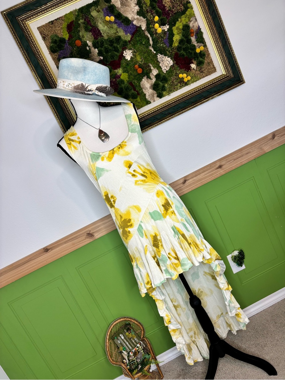 NWT ASOS Floral Sleeveless, High Low Midi Dress